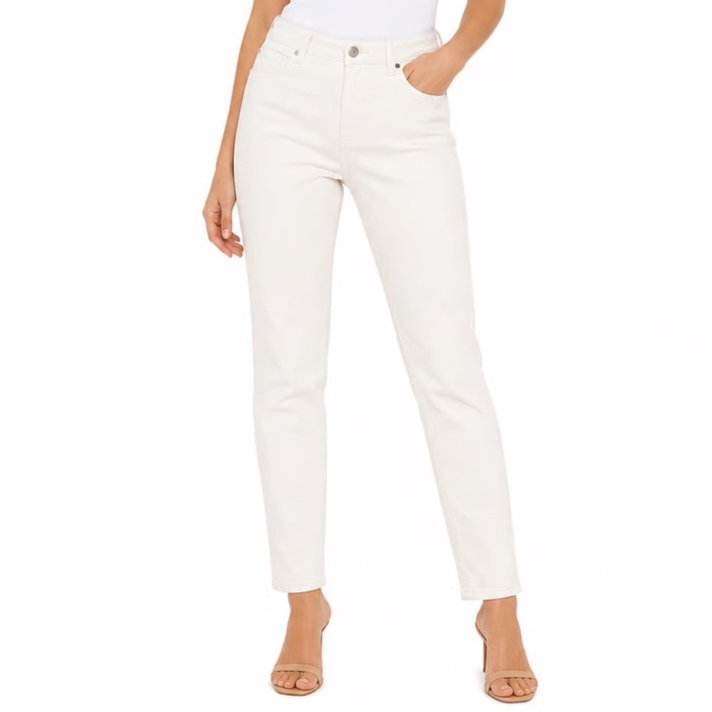 Nuon Womens White Skinny Jeans Size 30 Stretch Denim Slim Fit Mid Rise